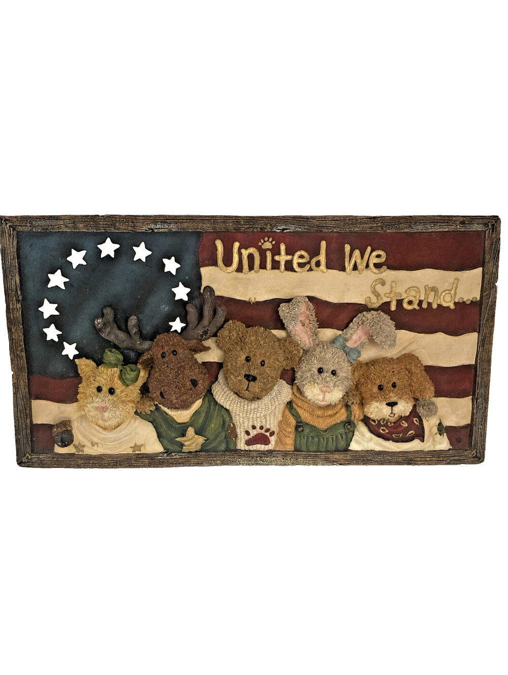 Boyds Bears J.B. Bearyproud & Pals Wall Plaque United We Stand